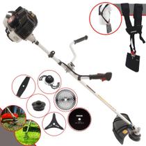 Roçadeira Robusta Kawashima KW43LE À Gasolina 43cc 1,7HP 10.000rpm Para Todos os Tipos de Trabalho Com Carretel e Lâmina 3 Pontas + Lâmina Facão + Lâmina 40 Dentes Vídea + Lâmina 80 Dentes + Trimmer
