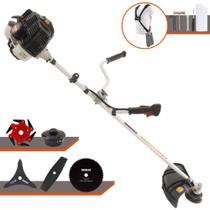 Roçadeira Robusta Kawashima KW43LE À Gasolina Motor 2T 43cc 2T 1,7HP 10.000rpm Multifuncional Completa 5 Em 1 Com Carretel de Nylon + Faca 2 Pontas + Faca 3 Pontas + Faca 6 Pontas + Faca 80 Dentes