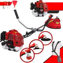 Roçadeira Robusta Kawashima KW52L À Gasolina 2T 52cc 2,5HP de Potência 10.000rpm Aparador de Grama Completo Para Todos os Tipos de Trabalho Com Lâmina 3 Pontas + Lâmina 80 Dentes + Carretel de Nylon