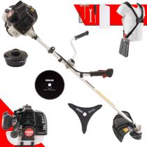 Roçadeira Robusta Kawashima KW52LE À Gasolina 2T 52cc 2,5HP de Potência 10.000rpm Aparador de Grama Completo Para Todos os Tipos de Trabalho Com Lâmina 3 Pontas + Lâmina 80 Dentes + Carretel de Nylon