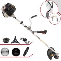 Roçadeira Robusta Kawashima KW52LE À Gasolina 52cc 2,5HP 10.000rpm Para Todos os Tipos de Trabalho Com Carretel e Lâmina 3 Pontas + Lâmina Facão + Lâmina 40 Dentes Vídea + Lâmina 80 Dentes + Trimmer Roçadeira Robusta Kawashima KW52LE À Gasolina 52cc 2,5HP 10.000rpm Para Todos os Tipos de Trabalho Com Carretel e Lâmina 3 Pontas + Lâmina Facão + Lâmina 40 Dentes Vídea + Lâmina 80 Dentes + Trimmer
