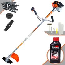 Roçadeira Robusta Lateral Vulcan VR430-S À Gasolina 43cc 1,7HP de Potência 10.000rpm Aparador de Grama de Alta Performance e Potência Com Carretel + Lâmina 2 Pontas + Enxada Capinadeira + ÓLEO TOYAMA