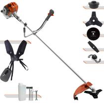 Roçadeira Robusta Profissional À Gasolina Tekna RL520ACG2 2T 52cc 2HP + Lâmina 2 Pontas + Lâmina 3 Pontas + Lâmina 80 Dentes + Carretel + Trimmer