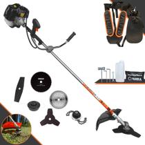 Roçadeira Robusta Terra GRH430 À Gasolina 43cc 1,7HP 6.500rpm Para Todos os Tipos de Trabalho Com Carretel e Lâmina 3 Pontas + Lâmina Facão + Lâmina 40 Dentes de Vídea + Lâmina 80 Dentes + Trimmer
