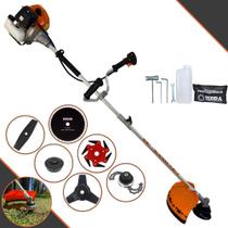 Roçadeira Robusta Terra GRHB430 Bipartida À Gasolina 43cc 1,7HP 12000rpm Máquina de Corta Grama Completa Com Carretel + Lâmina 2 Pontas + Lâmina 3 Pontas + Lâmina 6 Pontas + Lâmina 80 Dentes + Trimmer