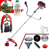 Roçadeira Robusta Toyama RT52L À Gasolina 52cc 2HP 10.000rpm Multifuncional Com Carretel Nylon + 4 Lâminas de Corte + Escova de Aço + ÓLEO STIHL 2T