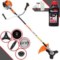 Roçadeira Robusta Vulcan VR520H À Gasolina 52cc 2,5HP de Potência 10.000rpm Completa Com Carretel de Nylon + Lâmina 2 Pontas + Lâmina 3 Pontas + Lâmina 40 Dentes + Lâmina 80 Dentes + ÓLEO TOYAMA 2T