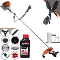 Roçadeira Tekna RL430ACNTK 43cc 1,7HP Com Carretel + Faca 2 Pontas, 3 Pontas, 6 Pontas, 40 Dentes, 80 Dentes, Trimmer e Escova de Aço + ÓLEO TOYAMA 2T Roçadeira Tekna RL430ACNTK 43cc 1,7HP Com Carretel + Faca 2 Pontas, 3 Pontas, 6 Pontas, 40 Dentes, 80 Dentes, Trimmer e Escova de Aço + ÓLEO TOYAMA 2T