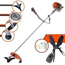 Roçadeira Tekna RL430ACNTK À Gasolina 43cc 1,7HP 9.000rpm Multifuncional Com Carretel Nylon + Faca 2 Pontas + Faca 3 Pontas + Faca 40 Dentes Vídea