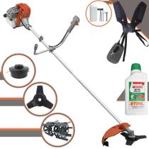 Roçadeira Tekna RL520AC-G2 À Gasolina 52cc 2HP 13.000rpm 2 Opções de Corte Com Lâmina 3 Pontas + Carretel Nylon + Enxada Capinadeira + ÓLEO STIHL 2T