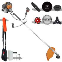 Roçadeira Tekna RL520P À Gasolina 52cc 2HP 6 Em 1 Com Carretel, Faca 2 Pontas + Faca 3 Pontas + Faca 6 Pontas + Faca 40 Dentes + Faca 80 Dentes