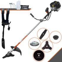 Roçadeira Terra GRH430 À Gasolina 2T 43cc 1,7HP de Potência 6.500rpm Completa Com Carretel de Nylon e Lâmina 3 Pontas + EXTRA Lâmina 2 Pontas, Lâmina 80 Dentes e Escova de Aço Rotativa 38 Cerdas