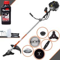 Roçadeira Terra GRH430 À Gasolina 43cc 1,7HP 6.500rpm Aparador de Grama 6 Em 1 Com Carretel Nylon e Faca 3 Pontas + EXTRA Faca 2 Pontas, Faca 40 Dentes, Faca 80 Dentes e Escova de Aço + ÓLEO TOYAMA 2T Roçadeira Terra GRH430 À Gasolina 43cc 1,7HP 6.500rpm Aparador de Grama 6 Em 1 Com Carretel Nylon e Faca 3 Pontas + EXTRA Faca 2 Pontas, Faca 40 Dentes, Faca 80 Dentes e Escova de Aço + ÓLEO TOYAMA 2T