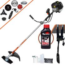 Roçadeira Terra GRH520 52cc 2,5HP Alta Rotação 8 Em 1 Com Carretel e Faca 2 Pontas + Kit Faca 3 Pontas, Faca 6 Pontas, Faca 40 Dentes de Vídea, Faca 80 Dentes, Trimmer e Escova de Aço + ÓLEO TOYAMA Roçadeira Terra GRH520 52cc 2,5HP Alta Rotação 8 Em 1 Com Carretel e Faca 2 Pontas + Kit Faca 3 Pontas, Faca 6 Pontas, Faca 40 Dentes de Vídea, Faca 80 Dentes, Trimmer e Escova de Aço + ÓLEO TOYAMA