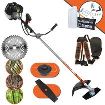 Roçadeira Terra GRH520 À Gasolina Motor 2 Tempos 52cc 2,5HP de Potência Alta Rotação Multifunções Completo Para Todos os Tipos de Trabalho Com Carretel de Nylon + Faca 2 Pontas + Faca 40 Dentes Vídea