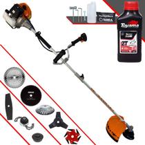 Roçadeira Terra GRHB430 Bi-Partido 43cc 1,7HP Alta Rotação 8 Em 1 Com Carretel e Faca 2 Pontas + Faca 3 Pontas, Faca 6 Pontas, Faca 40 Dentes de Vídea, Faca 80 Dentes, Trimmer e Escova + ÓLEO TOYAMA Roçadeira Terra GRHB430 Bi-Partido 43cc 1,7HP Alta Rotação 8 Em 1 Com Carretel e Faca 2 Pontas + Faca 3 Pontas, Faca 6 Pontas, Faca 40 Dentes de Vídea, Faca 80 Dentes, Trimmer e Escova + ÓLEO TOYAMA