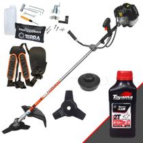 Roçadeira Terra Profissional GRH430 - Black Á Gasolina 43cc 1,7Hp Alta Potencia e Economia Com Partida Leve e de Fácil Aceleração + ÓLEO TOYAMA FG50 2T