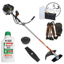 Roçadeira Terra Profissional GRH520 - Black Á Gasolina 52cc 2,5Hp Completa Com Faca 2 Pontas e Carretel Nylon + ÓLEO STIHL 2T