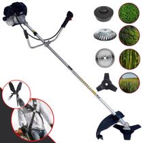 Roçadeira Toyama Com Sistema Antivibração RT43LB25A À Gasolina 43cc 1,7HP Completa 4 Em 1 Com Carretel + Lâmina 3 Pontas + Lâmina 40 Dentes + Escova