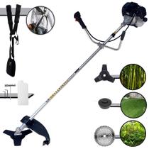 Roçadeira Toyama RT43LB25A À Gasolina 43cc 1,7HP 10000rpm Com Sistema Antivibração Completo Com Carretel + Lâmina 3 Pontas + Lâmina 40 Dentes Vídea