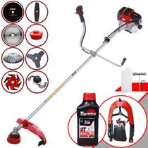 Roçadeira Toyama RT52L 52cc 2HP Com Carretel Nylon + Facas 2 Pontas, 3 Pontas, 6 Pontas, 40 Dentes, 80 Dentes, Trimmer e Escova de Aço + ÓLEO TOYAMA Roçadeira Toyama RT52L 52cc 2HP Com Carretel Nylon + Facas 2 Pontas, 3 Pontas, 6 Pontas, 40 Dentes, 80 Dentes, Trimmer e Escova de Aço + ÓLEO TOYAMA