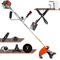 Roçadeira Vulcan VR330-P À Gasolina Motor 2 Tempos 33cc 1,2HP de Potência Alta Rotação e Performance Completa Com Carretel de Nylon e Lâmina 3 Pontas + Lâmina 2 Pontas + Disco 80 Dentes + Trimmer