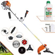 Roçadeira Vulcan VR430-P 43cc 1,7HP 8 Em 1 Com Guidão Anti-Vibração Carretel Nylon e Faca 3 Pontas + Faca 2 Pontas + Faca 6 Pontas + Faca 40 Dentes + Faca 80 Dentes + Trimmer + Escova + ÓLEO STIHL 2T Roçadeira Vulcan VR430-P 43cc 1,7HP 8 Em 1 Com Guidão Anti-Vibração Carretel Nylon e Faca 3 Pontas + Faca 2 Pontas + Faca 6 Pontas + Faca 40 Dentes + Faca 80 Dentes + Trimmer + Escova + ÓLEO STIHL 2T
