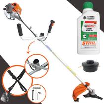 Roçadeira Vulcan VR430P 2T 43cc Lâmina 3 Pontas + Óleo 2 Tempos Castrol Stihl 500ml Lubrificante Roçadeira Vulcan VR430P 2T 43cc Lâmina 3 Pontas + Óleo 2 Tempos Castrol Stihl 500ml Lubrificante