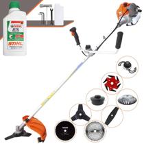 Roçadeira Vulcan VR430P 43cc 1,7HP Para Todos os Tipos de Trabalhos Com Carretel de Nylon + Facas 2 Pontas + 3 Pontas + 6 Pontas + 40 Dentes de Vídea + 80 Dentes + Trimmer + Escova de Aço + ÓLEO STIHL Roçadeira Vulcan VR430P 43cc 1,7HP Para Todos os Tipos de Trabalhos Com Carretel de Nylon + Facas 2 Pontas + 3 Pontas + 6 Pontas + 40 Dentes de Vídea + 80 Dentes + Trimmer + Escova de Aço + ÓLEO STIHL