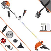 Roçadeira Vulcan VR430P À Gasolina 43cc 1,7HP Alta Rotação 6 Em 1 Ideal Para Todos os Tipos de Trabalhos + Faca 2 Pontas + Faca 3 Pontas + Faca 6 Pontas + Faca 40 Dentes Vídea + Trimmer e Carretel