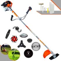 Roçadeira Vulcan VR430S 43cc 1,7HP Para Todos os Tipos de Trabalhos Com Carretel de Nylon + Faca 2 Pontas + Faca 3 Pontas + Faca 6 Pontas + Disco 40 Dentes + Disco 80 Dentes + Trimmer + Escova de Aço