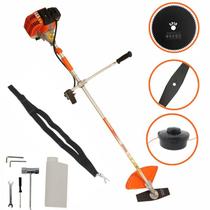 Roçadeira Vulcan VR430S Profissional a Gasolina 43cc 1,7hp para Mato Alto com Carretel e Lamina Faca 80 Dentes