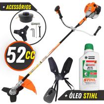 Roçadeira Vulcan VR520H 2T + Óleo 2 Tempos Castrol Stihl 500ml Para Maior Lubrificação na Máquina