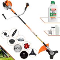 Roçadeira Vulcan VR520H 52cc 2,5HP Para Todos os Tipos de Trabalhos Com Carretel de Nylon + Facas 2 Pontas + 3 Pontas + 6 Pontas + 40 Dentes de Vídea + 80 Dentes + Trimmer + Escova de Aço + ÓLEO STIHL Roçadeira Vulcan VR520H 52cc 2,5HP Para Todos os Tipos de Trabalhos Com Carretel de Nylon + Facas 2 Pontas + 3 Pontas + 6 Pontas + 40 Dentes de Vídea + 80 Dentes + Trimmer + Escova de Aço + ÓLEO STIHL