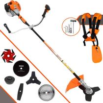 Roçadeira Vulcan VR520H À Gasolina 2T 52cc 2,5HP 6 Em 1 Ideal Para Todos os Tipos de Trabalhos C/ Carretel Nylon + Faca 2 Pontas + Faca 3 Pontas + Faca 6 Pontas + Faca 40 Dentes Vídea + Faca 80 Dentes