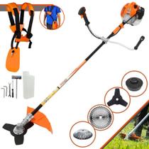 Roçadeira Vulcan VR520H À Gasolina 52cc 2,5HP 10.000rpm Podador de Grama 4 Em 1 Com Lâmina 3 Pontas + Lâmina 40 Dentes de Vídea + Carretel de Nylon + Escova de Aço Para Pavers, Concreto e Calçadas