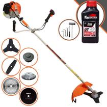 Roçadeira Vulcan VR620H À Gasolina 62cc 3HP 12.500rpm Aparador de Grama 6 Em 1 Com Carretel Nylon e Faca 3 Pontas + EXTRA Faca 2 Pontas, Faca 40 Dentes, Faca 80 Dentes e Escova de Aço + ÓLEO TOYAMA