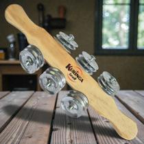 Rocar Chocalho Mini Madeira Platinela Aço Inox Kuringa Kr029