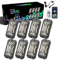 Rock Lights SUNPIE 8 cápsulas RGBW de ângulo total com controle remoto