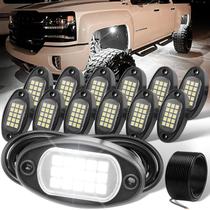 Rock Lights YONEDA para caminhões, 12 cápsulas brancas com fio de 10 m
