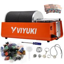 Rock Tumbler VIYUKI 2025 Professional 2x3 kg com pedras preciosas ásperas