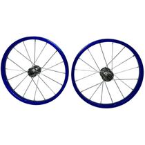 Roda 16 16f Aro Comum Azul Raio Fino Cubo Ferro (par)