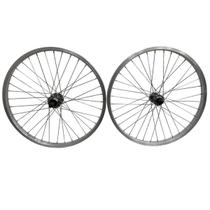 Roda 20 36f Aro Comum Polido Raio Fino Cubo De Ferro (par)