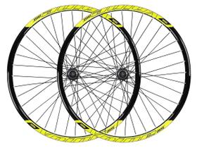 Roda 29 vzan vnine 36f preto e amarelo com cubos k7 shimano