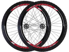 Roda 29 vzan vnine 36f preto e vermelho cubo rolamento pneus