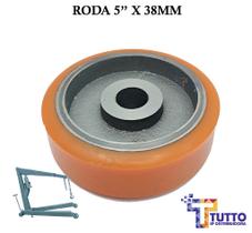RODA 5" PARA GUINCHO HIDRÁULICO / GIRAFA DE 2 TONELADAS - Roda de Ferro com PU