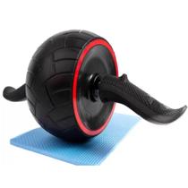 Roda Abdominal com Retorno - Preto e Vermelho - WCT Fitness Roda Abdominal com Retorno - Preto e Vermelho - WCT Fitness