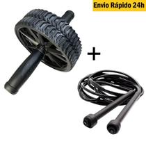 Roda Abdominal E Corda De Pular Para Treino Funcional e Academia