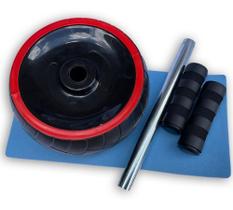 Roda Aparelho Abdominal Lombar até 120kg p/ Academia Exercícios Fitness c/ Mini Tapete - RedStar