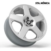 Roda Aro18X6 Santa Mônica Prata Furação 4X100Mm Volkswagen